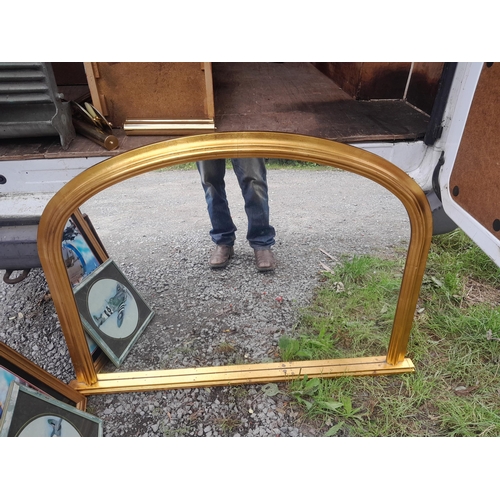 4 - Modern giltwood mirror overmantle