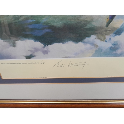 33 - Ltd edition military aviation print signed by artist and famous military aviation personnel