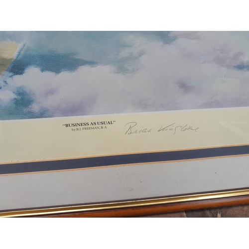 33 - Ltd edition military aviation print signed by artist and famous military aviation personnel