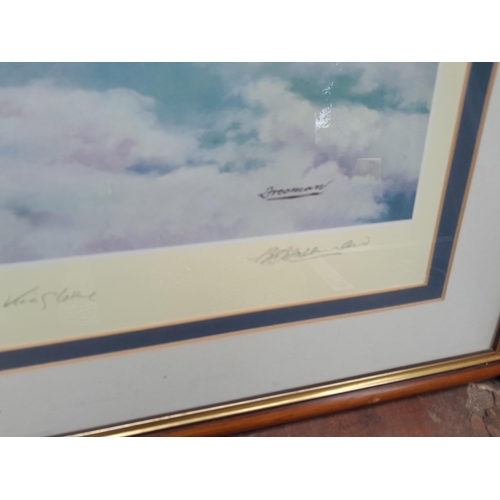 33 - Ltd edition military aviation print signed by artist and famous military aviation personnel