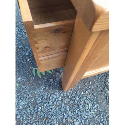 36 - Solid oak bedside chest & cheval mirror