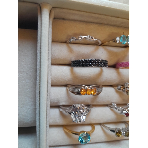 85 - 10 x silver and other rings