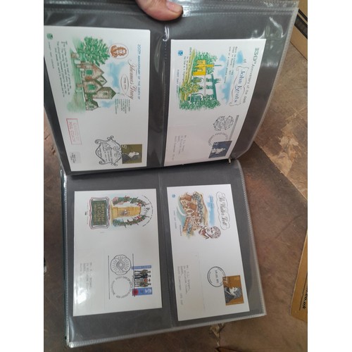 8 - Stamp First Day covers in 2 x Royal Mail and 2 x Kestrel albums