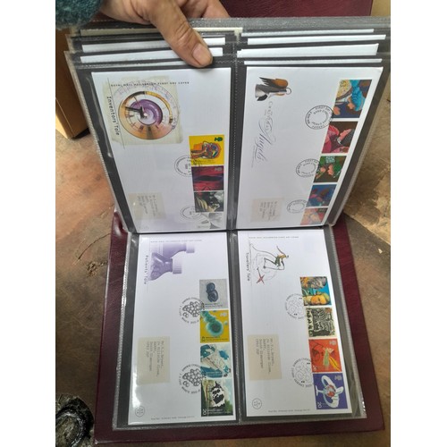 8 - Stamp First Day covers in 2 x Royal Mail and 2 x Kestrel albums