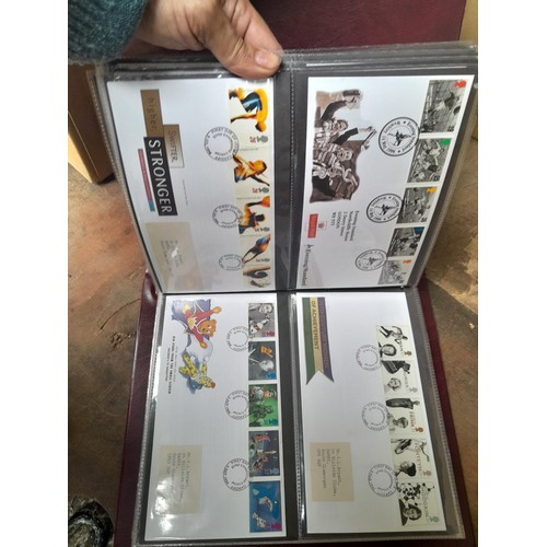 8 - Stamp First Day covers in 2 x Royal Mail and 2 x Kestrel albums