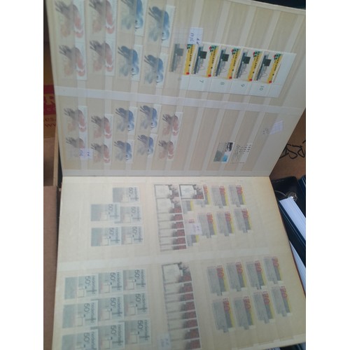 23 - 3 x stock books with a large accumulation of stamps of the Netherlands, a few used but mainly unmoun... 