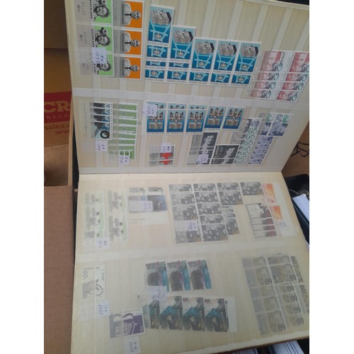 23 - 3 x stock books with a large accumulation of stamps of the Netherlands, a few used but mainly unmoun... 