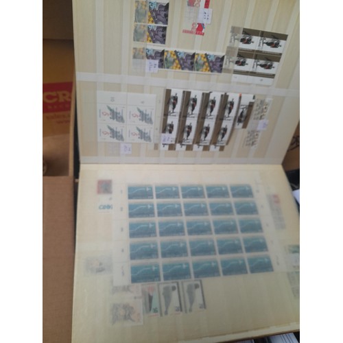 23 - 3 x stock books with a large accumulation of stamps of the Netherlands, a few used but mainly unmoun... 