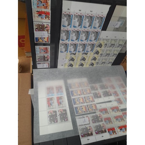 23 - 3 x stock books with a large accumulation of stamps of the Netherlands, a few used but mainly unmoun... 