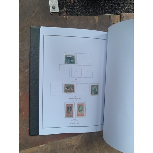 28 - Stamps of British West Indies, 8 x binders with printed pages, mostly empty in new condition , some ... 