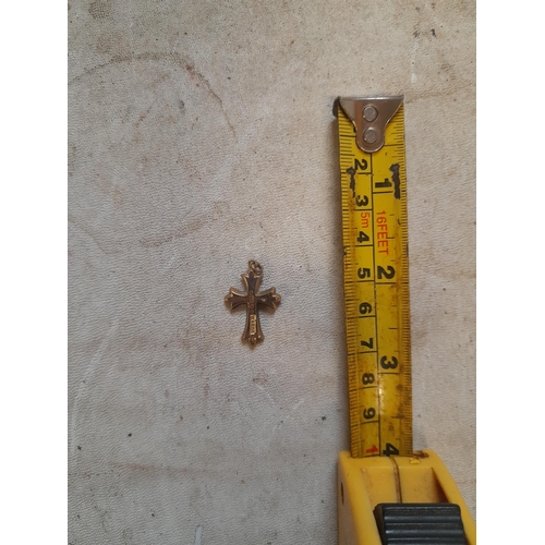 55 - Miniature 9 ct gold charm : Cross 1 g