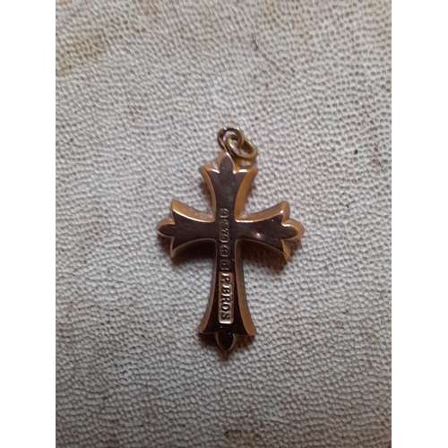 55 - Miniature 9 ct gold charm : Cross 1 g