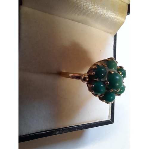 62 - 9 ct cluster ring , 1 x gold bauble missing 2.8 g