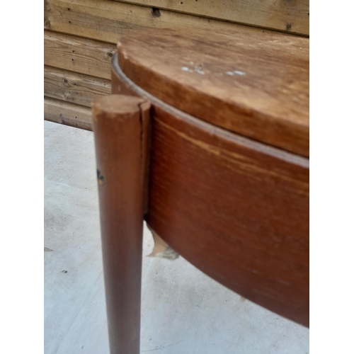 100 - 1960s circular teak sewing table in need of restoration