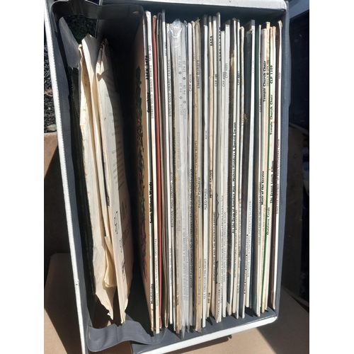 115 - HMV gramophone for spares, fully wound not releasing, with a box of classical records