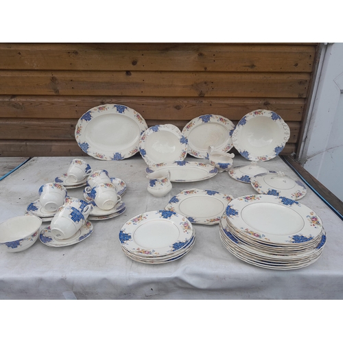 133 - Assorted decorative china : dinner service some damage and scuffs, pair of 19th century Staffordshir... 