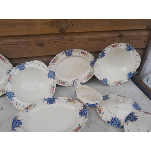 133 - Assorted decorative china : dinner service some damage and scuffs, pair of 19th century Staffordshir... 