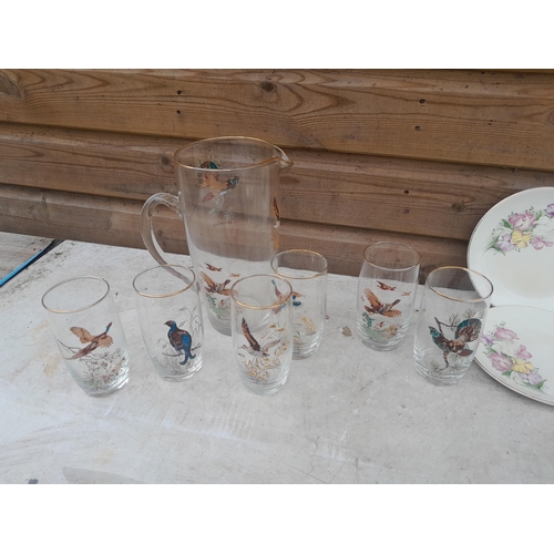 135 - Assorted glass and silver plated ware