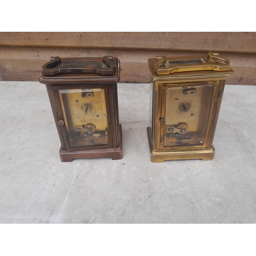 147 - 2 x early 20th century carriage clocks for spares or repair