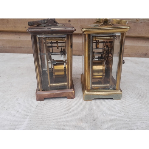 147 - 2 x early 20th century carriage clocks for spares or repair