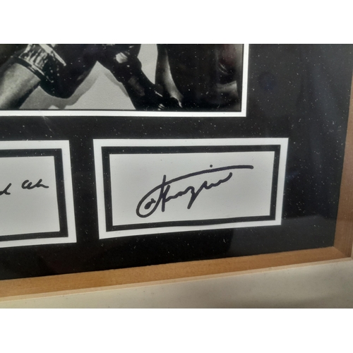 183 - Mohamad Ali v Joe Frazier facsimile signature B&W photograph F&G