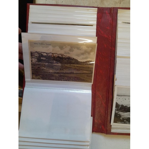 204 - Postcards : early - mid coloured and black and white postcards relating to Torquay & sparsely filled... 