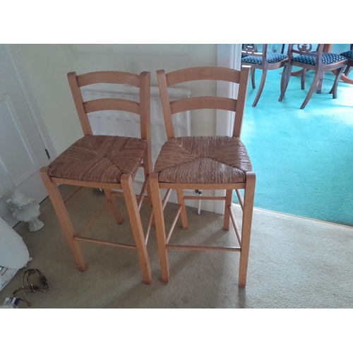 22 - 2 x pine bar stools