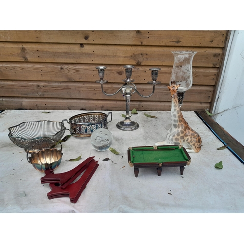 26 - Silver plated ware, miniature snooker table etc