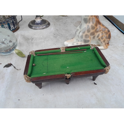 26 - Silver plated ware, miniature snooker table etc