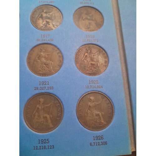 181 - Coins :  Collection of 37 Half Pennies  Edward VII & George V 1902 - 1936, 1902 NB Low Tide variant