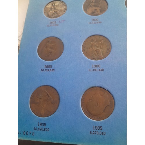 181 - Coins :  Collection of 37 Half Pennies  Edward VII & George V 1902 - 1936, 1902 NB Low Tide variant