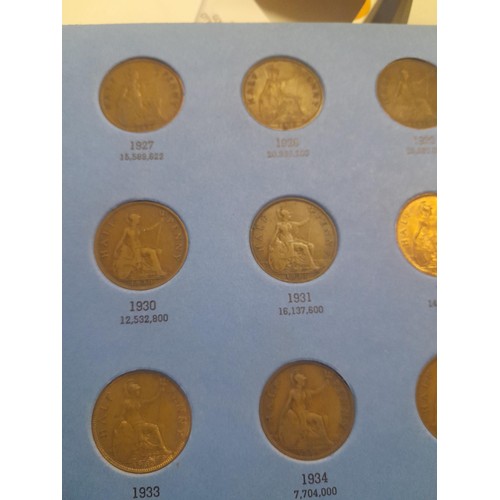 181 - Coins :  Collection of 37 Half Pennies  Edward VII & George V 1902 - 1936, 1902 NB Low Tide variant