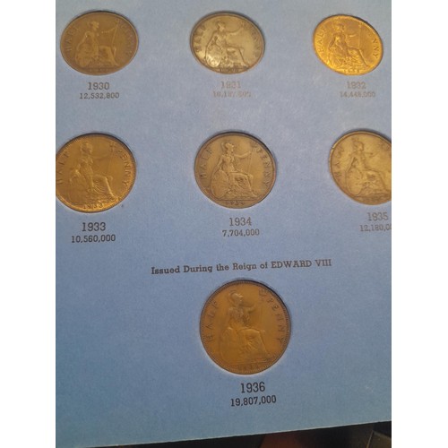 181 - Coins :  Collection of 37 Half Pennies  Edward VII & George V 1902 - 1936, 1902 NB Low Tide variant