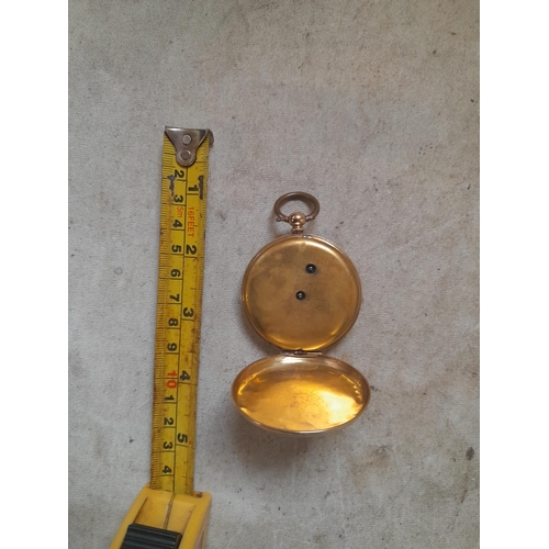 76 - Early 20th century pocket watch in 18 k case gross weight 75 g