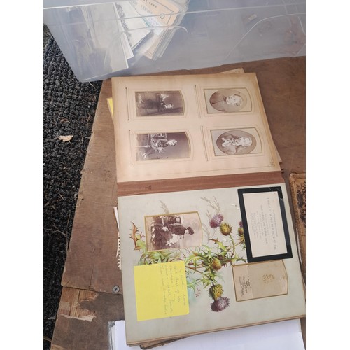 96 - Early 20th century family portrait photograph album, Nazi related propaganda snaps in plastic sleeve... 