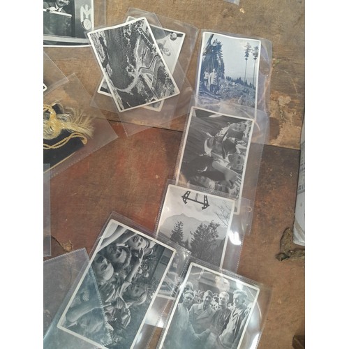 96 - Early 20th century family portrait photograph album, Nazi related propaganda snaps in plastic sleeve... 