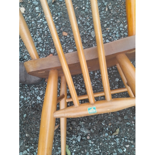 123 - 5 x vintage Golden Dawn coloured Ercol dining chairs