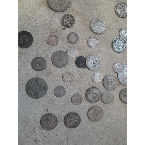 164 - Coins : Mainly UK with a few foreign base metal but mainly pre 1947 silver coins, condition varied b... 