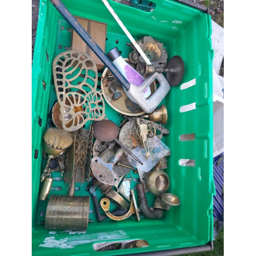 248 - Box of assorted brassware , escutcheons etc.