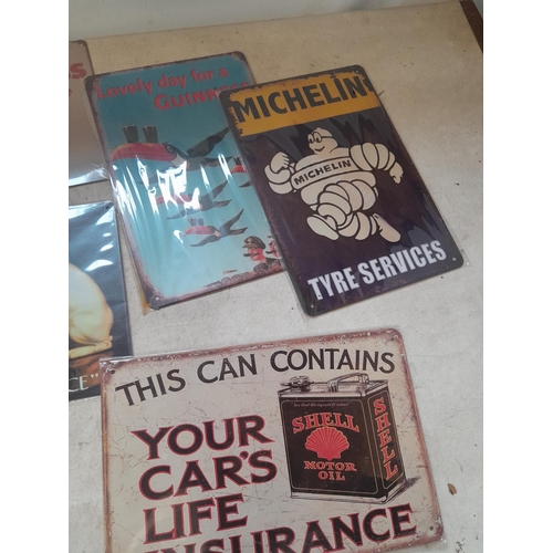 17 - 6 x New old stock vintage STYLE advertising signs, mixed themed all 20 cms x 30 cms