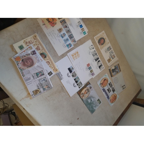 25 - Stamps and First Day Covers, coin covers, empty FDC album and related items