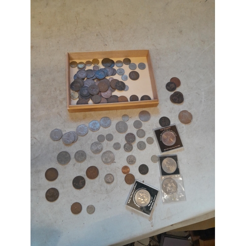 26 - Coins : Crowns, GB coinage, Victoria Pennies and later coins