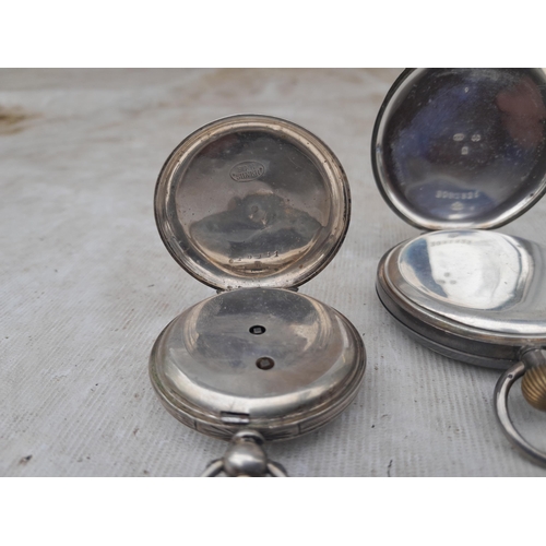 75 - 2 x early 20th century silver case pocket watches