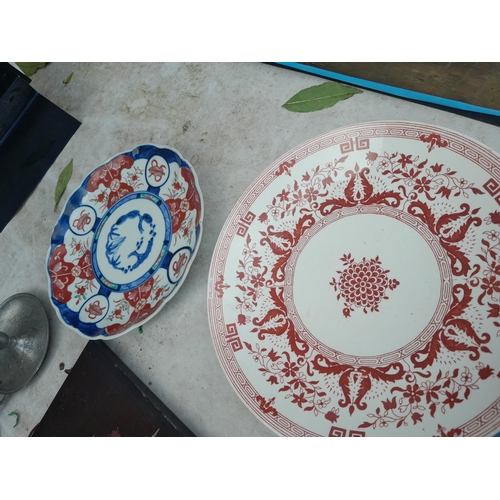 161 - Decorative china : 19th century Japanese signed Imari plate, shop displays etc.