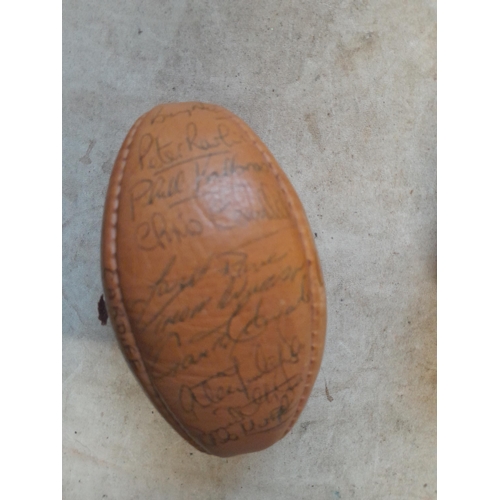 253 - Sporting interest : 2 x signature rugby balls (small size) signed by Welsh International squad Cardi... 