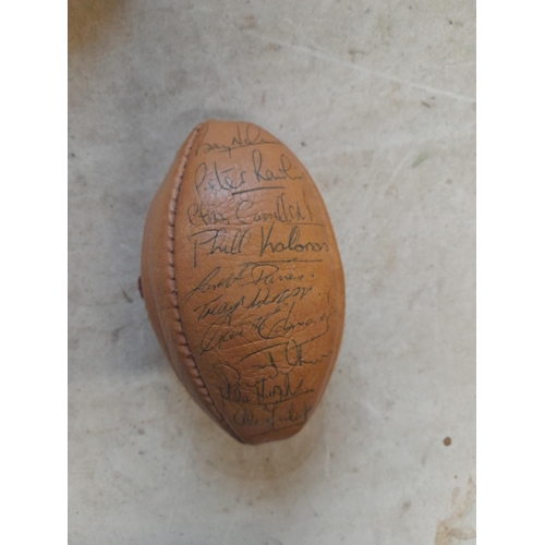 253 - Sporting interest : 2 x signature rugby balls (small size) signed by Welsh International squad Cardi... 