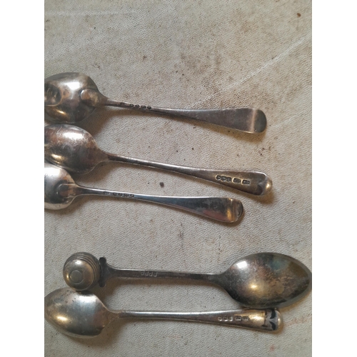 259 - 4 x Silver teaspoons by various makers, dates and assay offices & 2 x silver plate