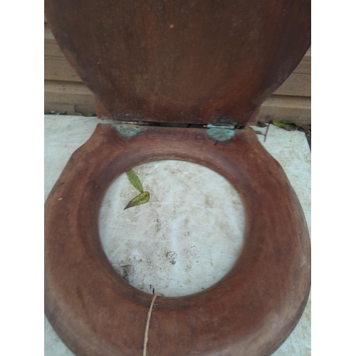 264 - Late 19th early 20th century mahogany toilet seat