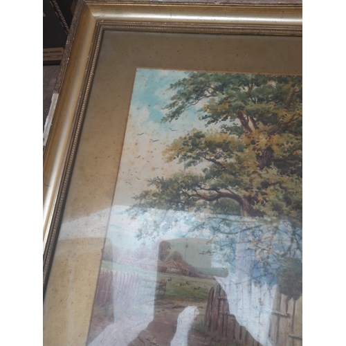 283 - Early 20th century watercolour  English School country landscape framed and glazed