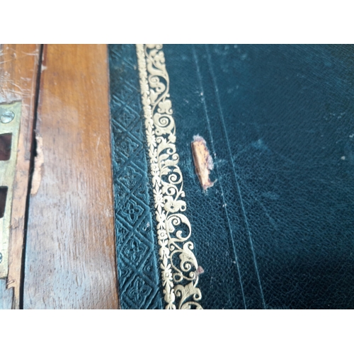 321 - Victorian brass bound writing slope, needs some attention but quality item